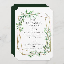 Greenery Geometric Wedding Probe Dinner Einladung