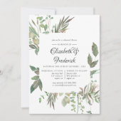 Greenery Geometric Wedding Probe Dinner Einladung (Vorderseite)