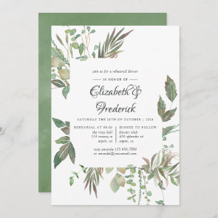 Greenery Geometric Wedding Probe Dinner Einladung