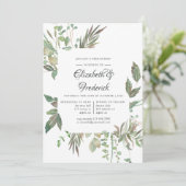 Greenery Geometric Wedding Probe Dinner Einladung (Stehend Vorderseite)