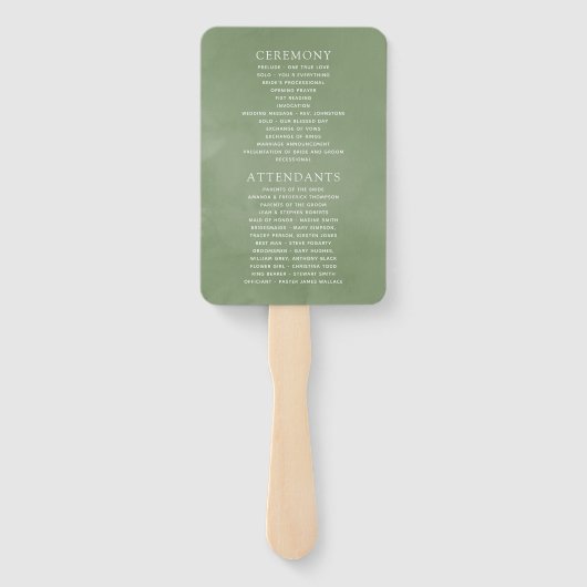 Greenery Geometric Wedding Program Fächer (Rückseite)
