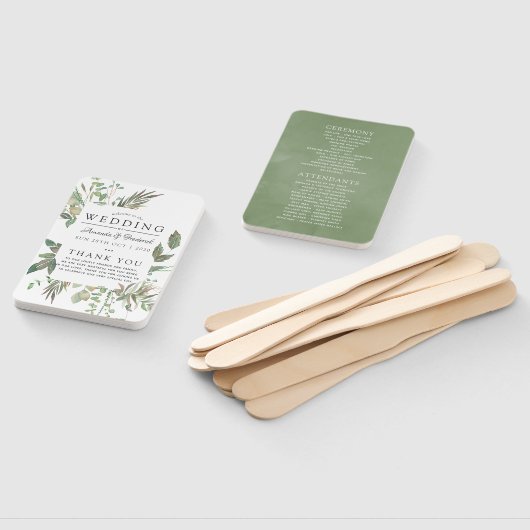 Greenery Geometric Wedding Program Fächer (Non-assembled)