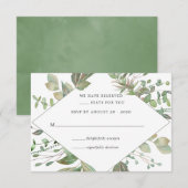 Greenery Geometric Wedding RSVP Karte (Vorne/Hinten)