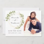Greenery Geometric Wedding Save the Date Foto (Vorderseite)