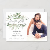 Greenery Geometric Wedding Save the Date Magneteinladung (Vorderseite)