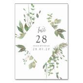 Greenery Geometric Wedding Tischnummer (Rückseite)