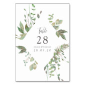 Greenery Geometric Wedding Tischnummer (Vorderseite)