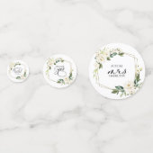 Greenery Geometric White Blume Brautparty Konfetti (Vorderseiten)