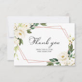 Greenery Geometric White Brautparty Vielen Dank Dankeskarte (Vorderseite)