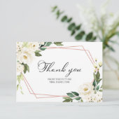 Greenery Geometric White Brautparty Vielen Dank Dankeskarte (Stehend Vorderseite)