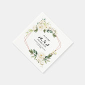 Greenery Geometric White Floral Brautparty Nickerc Serviette (Ecke)