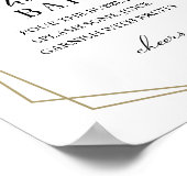 Greenery Geometric White Floral Mimosa Bar Sign Poster (Ecke)