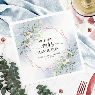 Greenery Geometric Wreath Brautparty Napkins Serviette