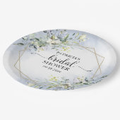 Greenery Geometric Wreath Brautparty Pappteller (Schrägansicht)