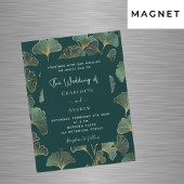 Greenery Ginkgo verlasse Luxus-Hochzeit Magneteinladung