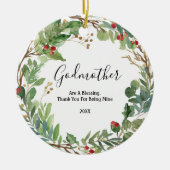 Greenery Godmothers Weihnachts-Keramik Ornament (Vorne)