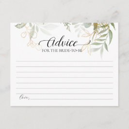 Greenery Gold Advice für die Bride-to-be Karte