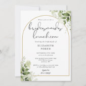 Greenery Gold Arch Bridesmaids Luncheon Einladung (Vorderseite)