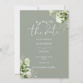 Greenery Gold Arch Foto Sage Green Wedding Save The Date (Vorderseite)