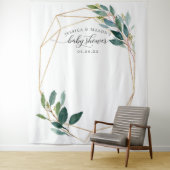 Greenery Gold Baby Shower Backdrop Foto Booth Wandteppich (Beispiel)