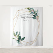 Greenery Gold Baby Shower Backdrop Foto Booth Wandteppich (Vorderseite)
