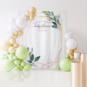 Greenery Gold Baby Shower Backdrop Foto Booth Wandteppich