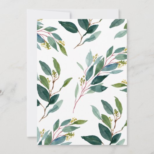 Greenery Gold Baby Shower Einladung (Rückseite)