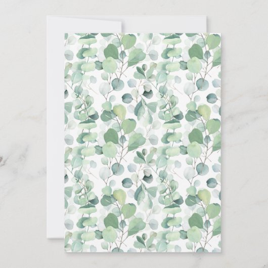 Greenery Gold Bear Baby Dusche Bearly wait Baby Einladung (Rückseite)