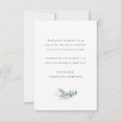 Greenery Gold Berries Wedding Dress Brautparty Dankeskarte (Rückseite)