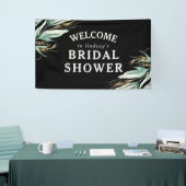 Greenery Gold Blätter Black Brautparty Banner (Messeveranstaltung)