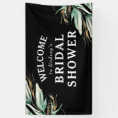 Greenery Gold Blätter Black Brautparty Banner (Vertikal)