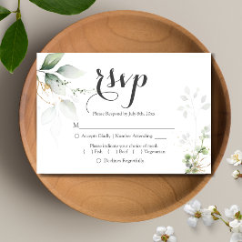 Greenery Gold Blätter Hochzeitsempfang UAWG RSVP Karte