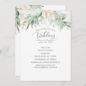 Greenery Gold Blätter Hochzeitsprogramm Programm (Vorne/Hinten)