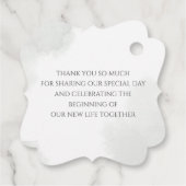 Greenery Gold Blätter Niedlich Wedding Vielen Dank Geschenkanhänger (Rückseite)