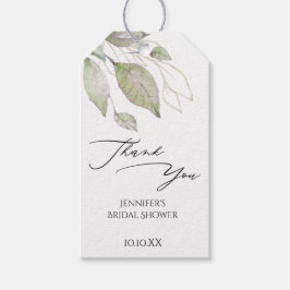 Greenery Gold Botanical Blätter Vielen Dank Geschenkanhänger