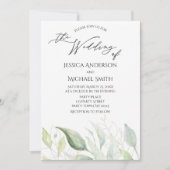 Greenery Gold Botanical Blätter Wedding Card Einladung (Vorderseite)