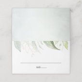 Greenery Gold Botanische Blätter Platzkarte (Außenseite Aufgefaltet)