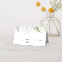 Greenery Gold Botanische Blätter Platzkarte