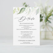 Greenery Gold Botanische Blätter Unterkünfte Begleitkarte (Stehend Vorderseite)