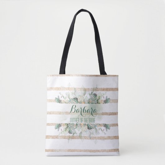 Greenery Gold Botanische Mutter der Tasche Bride (Vorderseite)