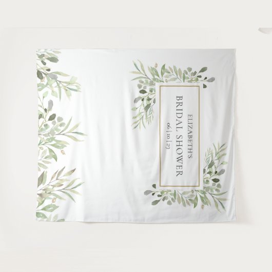 Greenery Gold Brautparty Foto Stand Hintergrund Wandteppich (Vorderseite (Horizontal))