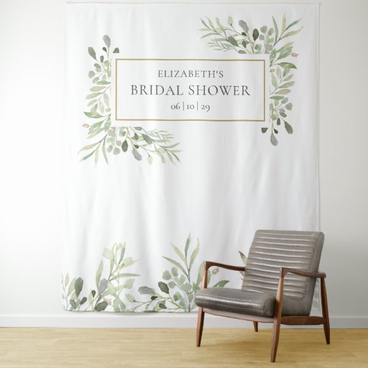 Greenery Gold Brautparty Foto Stand Hintergrund Wandteppich (Beispiel)