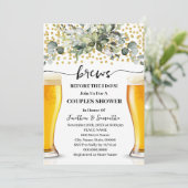 Greenery Gold Brews bevor ich Paare Dusche Einladung (Stehend Vorderseite)