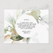 Greenery Gold Bridesmaid Vorschlag Card Postkarte (Rückseite)