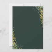 Greenery Gold Cross Glitzer Erste Heilige Kommunio Einladung (Rückseite)