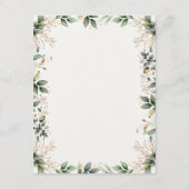 Greenery Gold Elegant Watercolor Boho Leaf Wedding Begleitkarte (Rückseite)