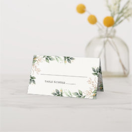 Greenery Gold Elegant Watercolor Boho Leaf Wedding Platzkarte