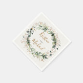 Greenery Gold Elegant Watercolor Boho Leaf Wedding Serviette (Ecke)