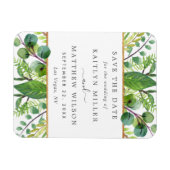 Greenery & Gold Elegante Hochzeit Save the Date Magnet (Horizontal)