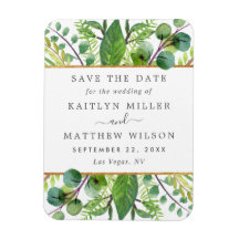 Greenery & Gold Elegante Hochzeit Save the Date